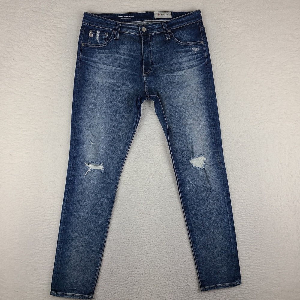 AG Adriano Goldschmied Jeans Womens 32x29 Blue‎ Farrah Skinny Ankle High Rise